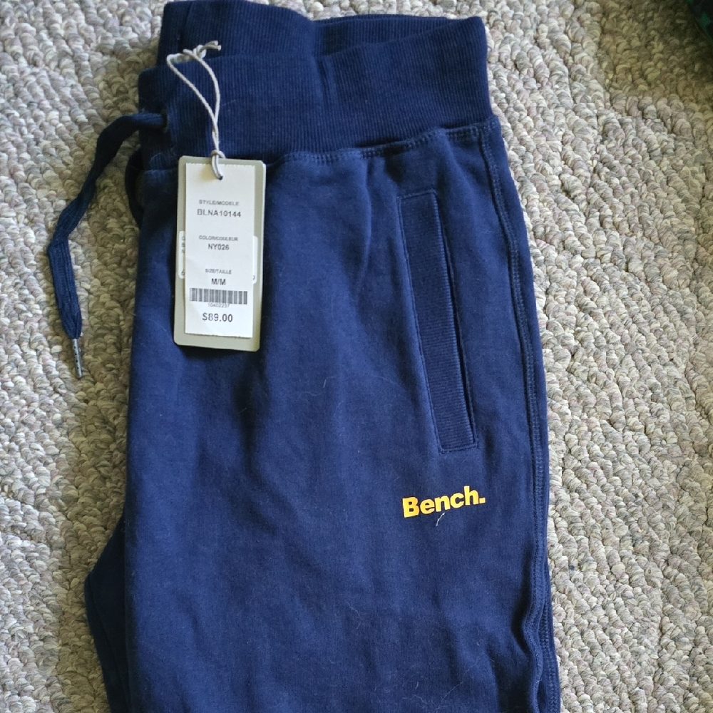 Bench Dark Blue Joggers with Yellow Logo